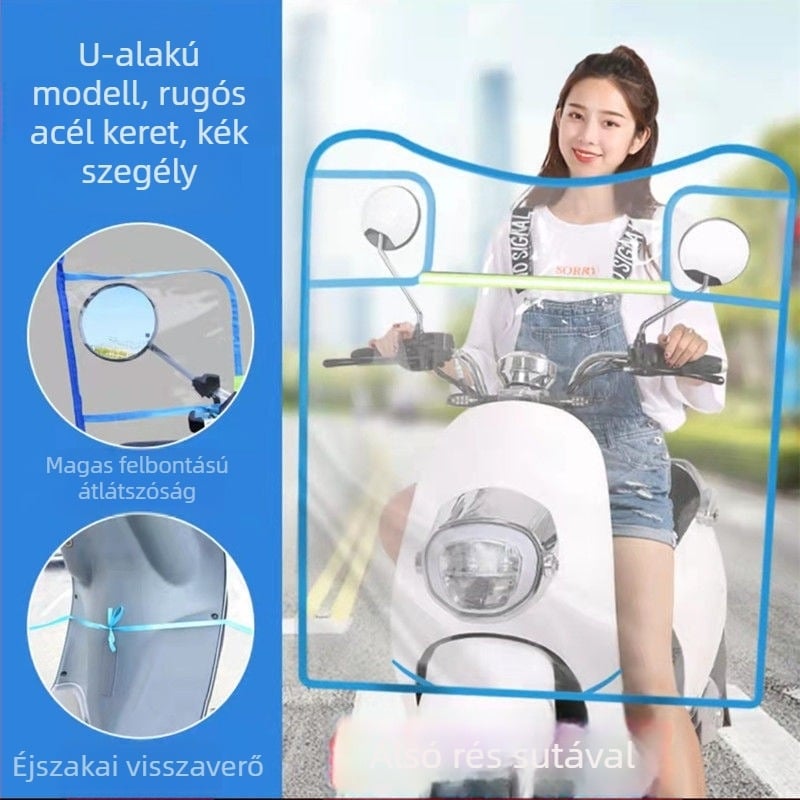 PVC szélvédő deflektor – első pajzs kis elektromos járműhöz