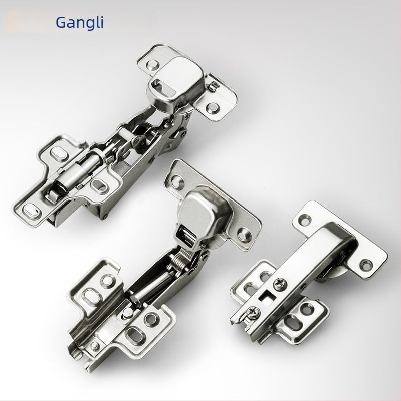 Szekrényajtó zsanér – különleges formájú, Gangli márka, hidegen hengerelt acél, réz- és nikkelezett bevonat