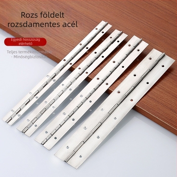 Rozsdamentes acél zongora csukló, kefével megmunkált felülettel, szekrényekhez, zongorákhoz, ajtókhoz és ablakokhoz