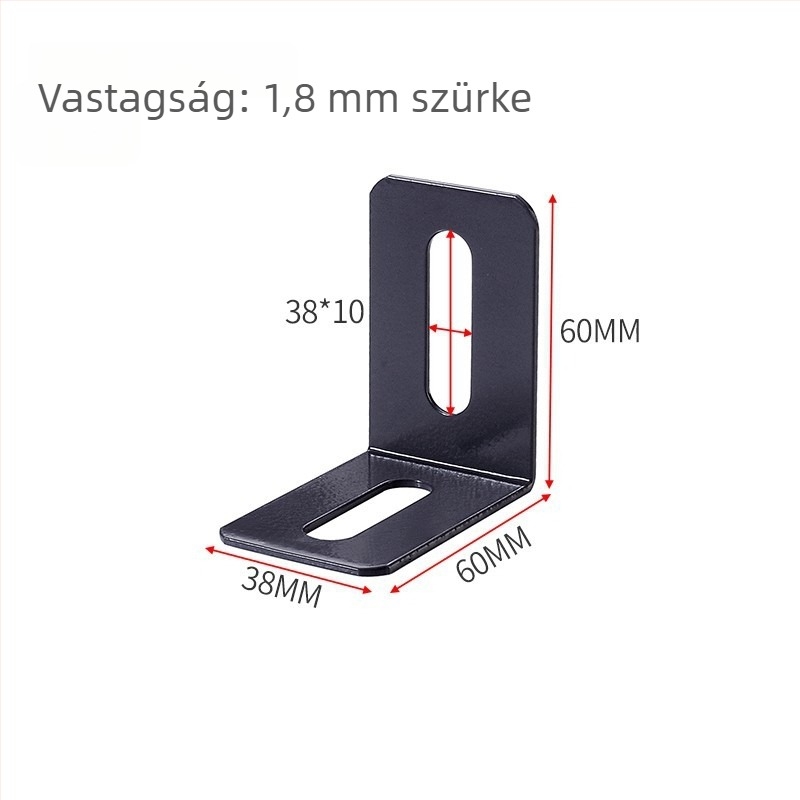 Megvastított ágy sarok-tartó, bal és jobb oldal, háromoldali rögzítés, 90°-os szög