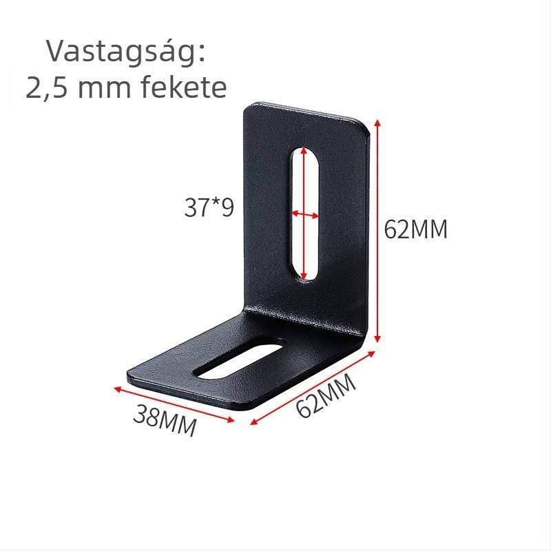Megvastított ágy sarok-tartó, bal és jobb oldal, háromoldali rögzítés, 90°-os szög