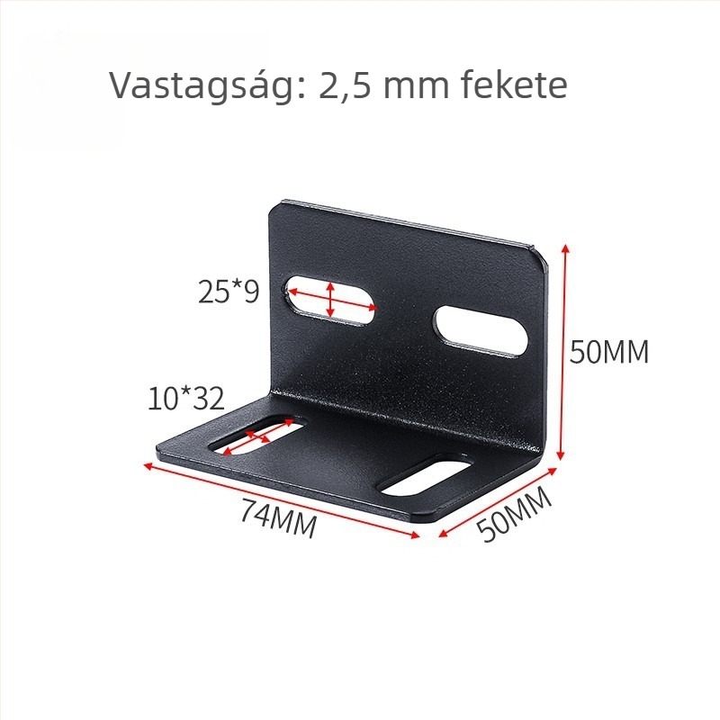 Megvastított ágy sarok-tartó, bal és jobb oldal, háromoldali rögzítés, 90°-os szög