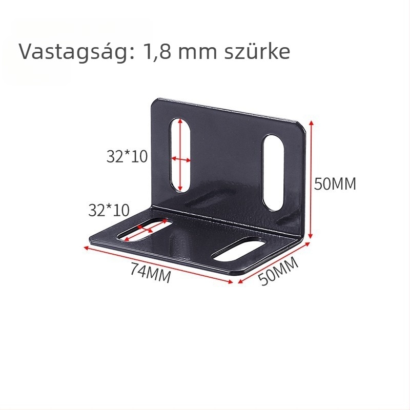 Megvastított ágy sarok-tartó, bal és jobb oldal, háromoldali rögzítés, 90°-os szög