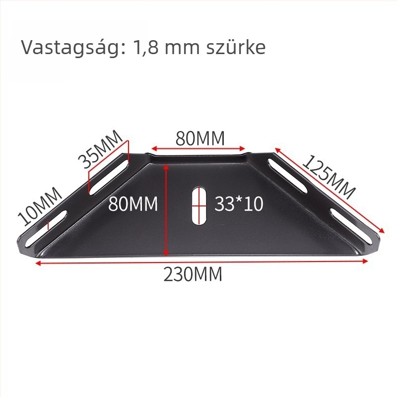 Megvastított ágy sarok-tartó, bal és jobb oldal, háromoldali rögzítés, 90°-os szög