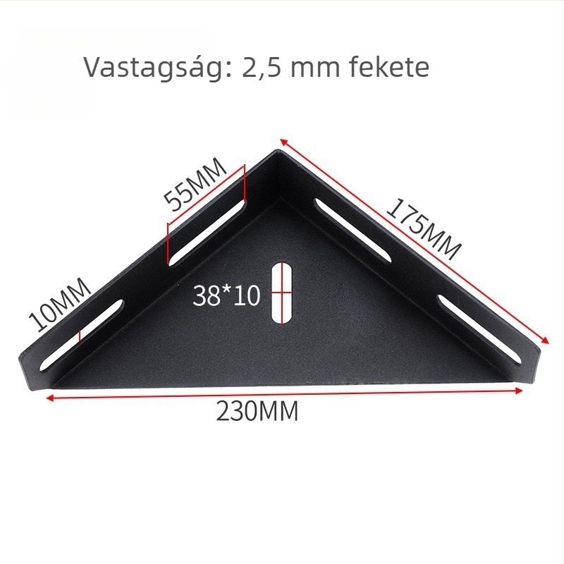 Megvastított ágy sarok-tartó, bal és jobb oldal, háromoldali rögzítés, 90°-os szög