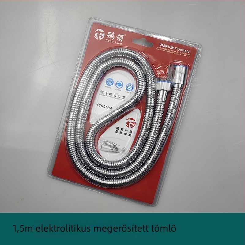 Rozsdamentes acél ötvözetéből készült zuhanycső rézmaggal, modell Geying 0024, névleges nyomás 1.0 MPa, működési hőmérséklet 0-90°C