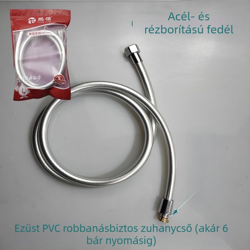Rozsdamentes acél ötvözetéből készült zuhanycső rézmaggal, modell Geying 0024, névleges nyomás 1.0 MPa, működési hőmérséklet 0-90°C