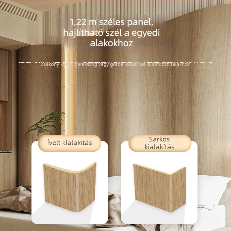 Furnér falpanel bambuszrostból és bambuszszénből, varrat nélküli háttérfal – modell Wood veneer, stílus Seamless, márka Yiming