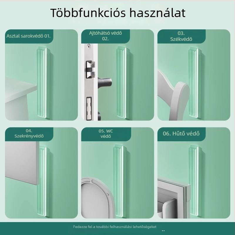 Szilikonból készült hűtőajtó ütésvédő, fogantyúvédő, csendes működés, kopásálló