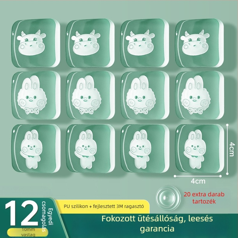 Szilikonból készült hűtőajtó ütésvédő, fogantyúvédő, csendes működés, kopásálló