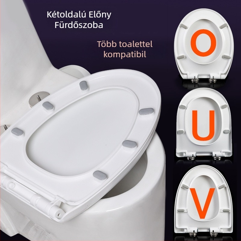 WC-fedél lassú záródással; UOV-típus; vastított kivitel; PP lemez; lyukak közötti távolság 8–25 mm