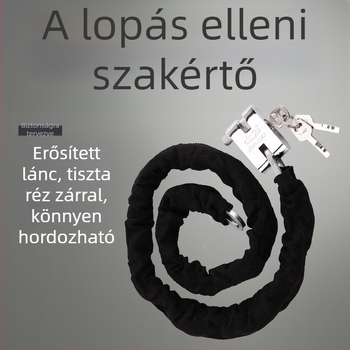 Láncos zár kerékpárok és motorkerékpárokhoz – Flat Ring, modell 5566, vas anyag, modern minimalista dizájn