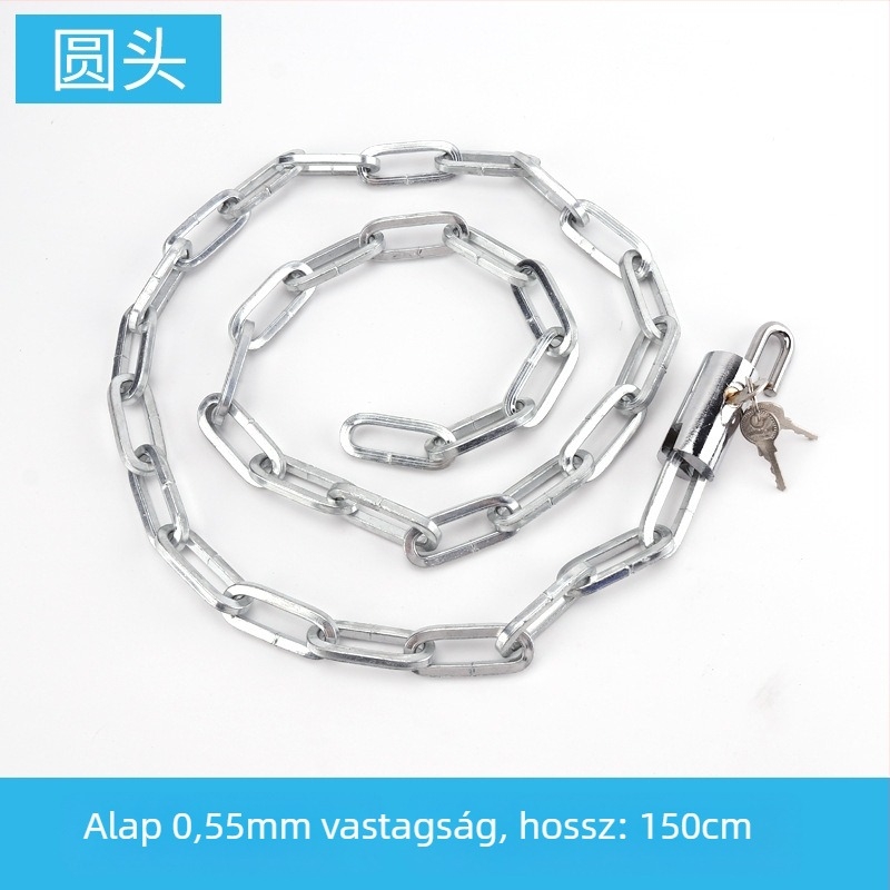 Láncos zár kerékpárok és motorkerékpárokhoz – Flat Ring, modell 5566, vas anyag, modern minimalista dizájn