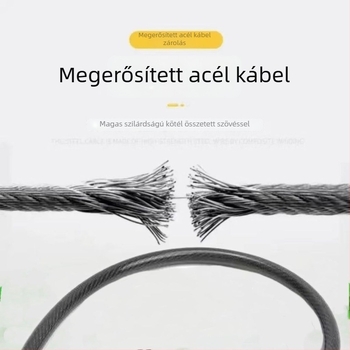 Kerékpár zár - hordozható, acélkábel és vastag lánc, lakat, lopás elleni védelem