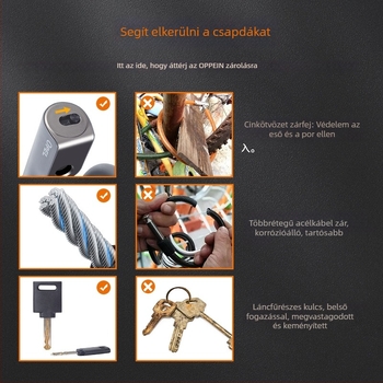 OPEL JTS-K acél kerékpárzár, kerékpárok és mountain bike-ok számára, 0,4 kg