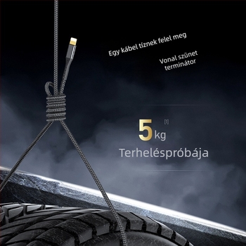 Semida Sheng Apple Lightning Gyors töltőkábel, 20W, kötött, egy végű