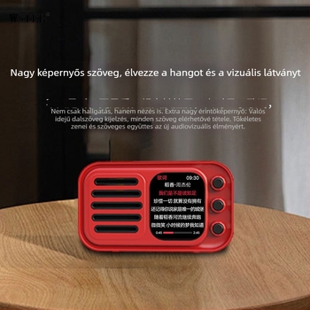 Bluetooth hangszóró ébresztőórával, kijelző dalszövegekre és érintőképernyő – 5W teljesítmény, Bluetooth 5.3, beépített akkumulátor 1000–1200 mAh