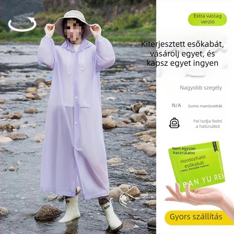 Felnőtt PVC esőponcsó, vastag, kültéri utazásokhoz és hegymászáshoz – újrahasználható