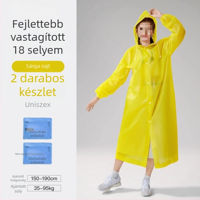 Felnőtt PVC esőponcsó, vastag, kültéri utazásokhoz és hegymászáshoz – újrahasználható