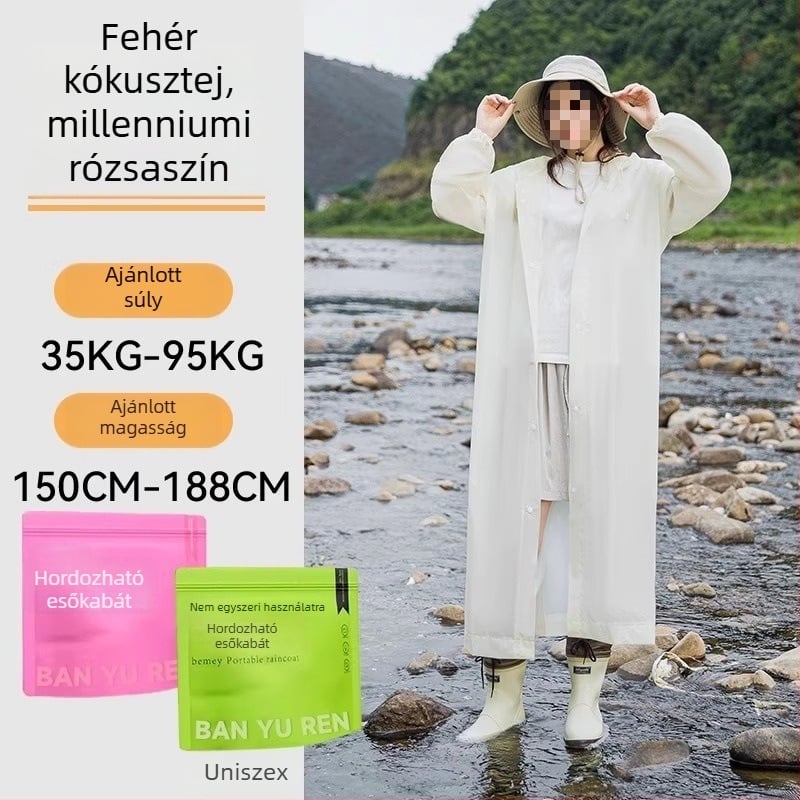 Felnőtt PVC esőponcsó, vastag, kültéri utazásokhoz és hegymászáshoz – újrahasználható