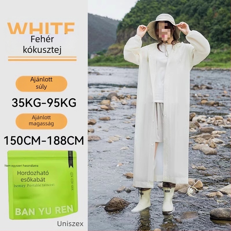 Felnőtt PVC esőponcsó, vastag, kültéri utazásokhoz és hegymászáshoz – újrahasználható