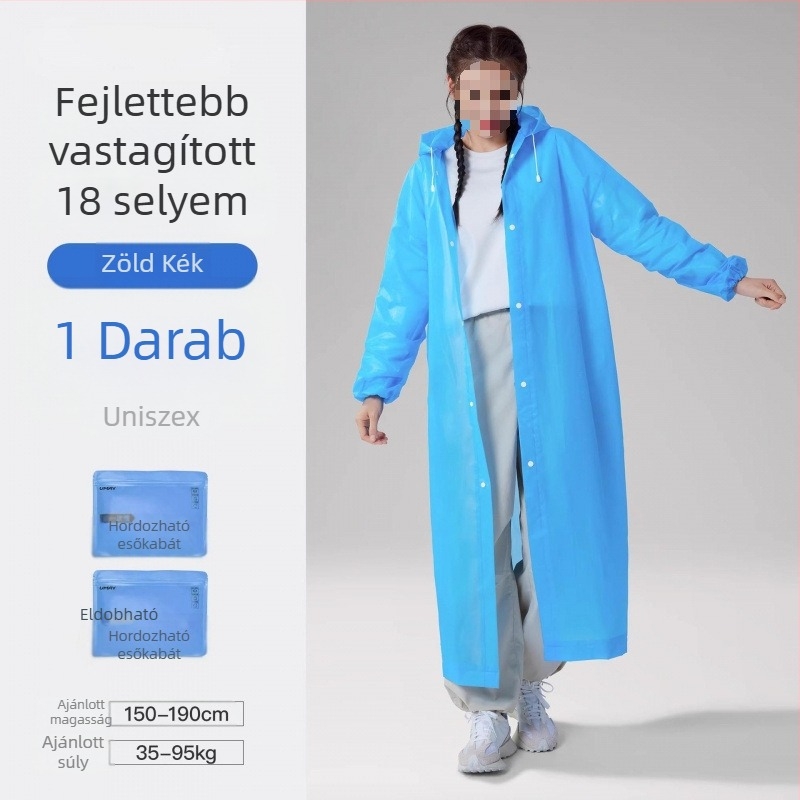 Felnőtt PVC esőponcsó, vastag, kültéri utazásokhoz és hegymászáshoz – újrahasználható