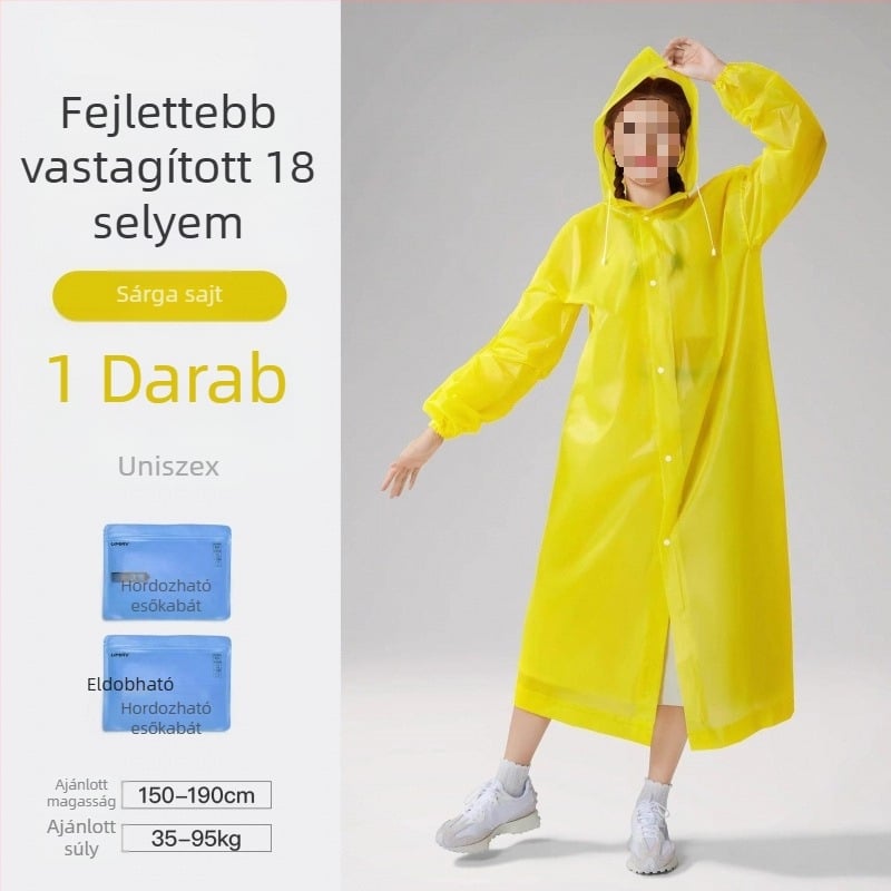 Felnőtt PVC esőponcsó, vastag, kültéri utazásokhoz és hegymászáshoz – újrahasználható