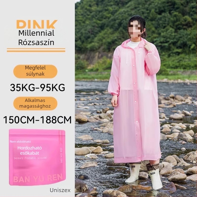 Felnőtt PVC esőponcsó, vastag, kültéri utazásokhoz és hegymászáshoz – újrahasználható