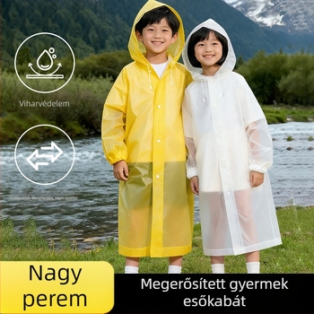 Gyerekeknek készült EVA esőkabát, hosszú fazon, teljes testvédelmet nyújtó, iskola és utazás céljára, hordozható poncsó