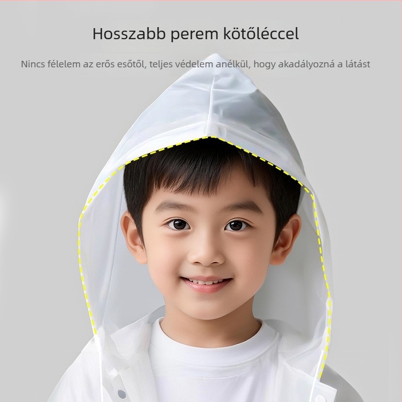 Gyerekeknek készült EVA esőkabát, hosszú fazon, teljes testvédelmet nyújtó, iskola és utazás céljára, hordozható poncsó