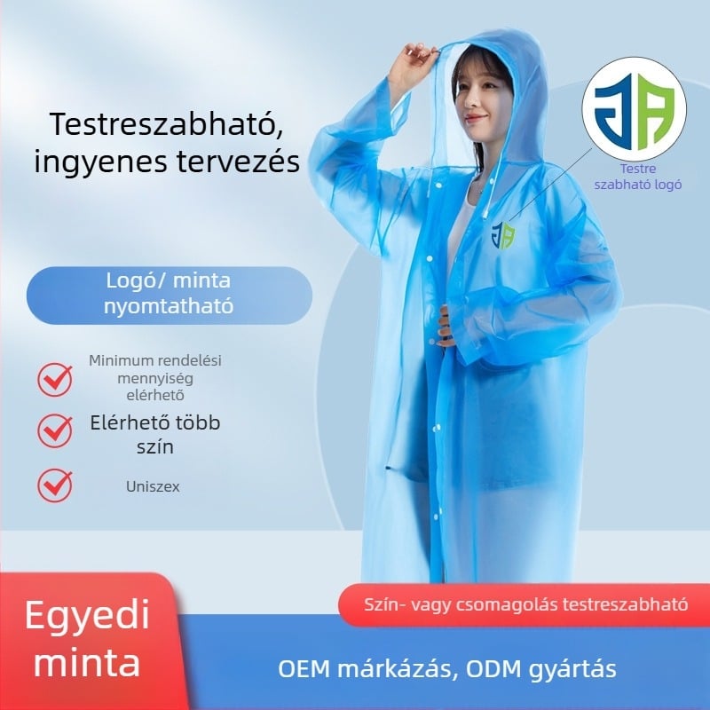 Felnőtt EV/motor esőponcho — EVA anyag, vastag, PVC vízálló réteg, 200 g