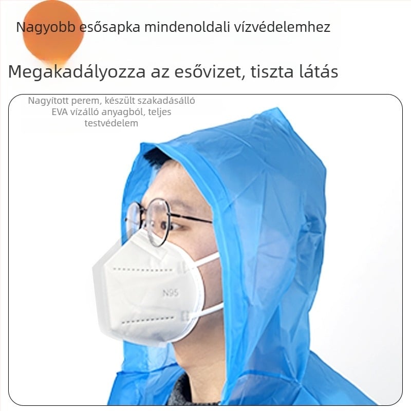Felnőtt EV/motor esőponcho — EVA anyag, vastag, PVC vízálló réteg, 200 g