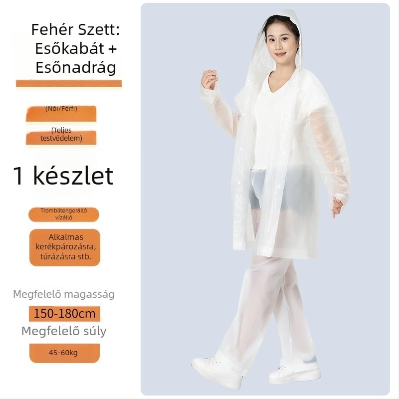 Felnőtt EV/motor esőponcho — EVA anyag, vastag, PVC vízálló réteg, 200 g