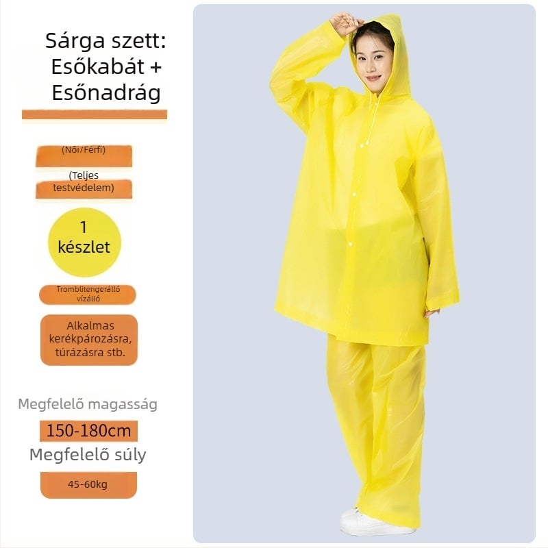 Felnőtt EV/motor esőponcho — EVA anyag, vastag, PVC vízálló réteg, 200 g