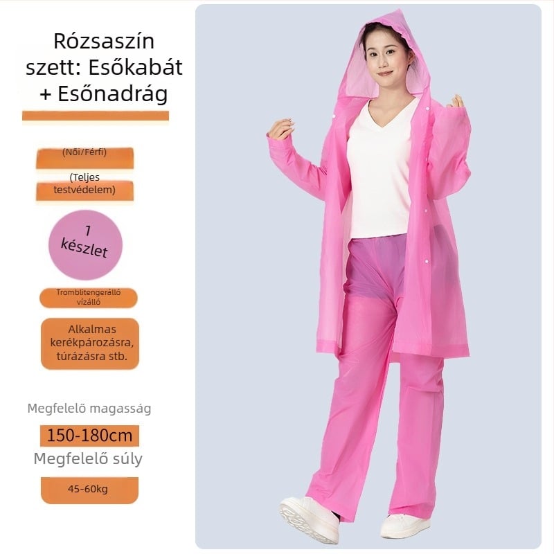 Felnőtt EV/motor esőponcho — EVA anyag, vastag, PVC vízálló réteg, 200 g