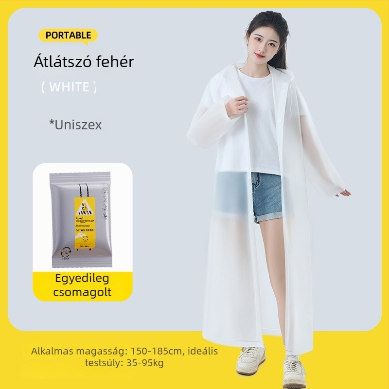 Egyszer használatos esőkabát, vastag EVA anyag, felnőtt túra poncsó
