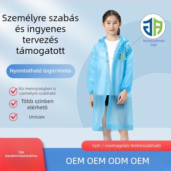 Gyerekek EVA esőponcho, vastagított, újrahasználható, iskolai viselet, 1 személy, 7–12 éves