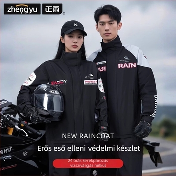 Két részes esővédő poncsó motorkerékpárhoz és elektromos robogóhoz, 22-selyem anyag, PVC vízálló réteg, egy felnőtt számára