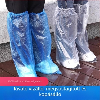 Egyszer használatos vízálló cipővédő, átlátszó vastag műanyagból, hosszú kopásálló védelem, kültéri használatra