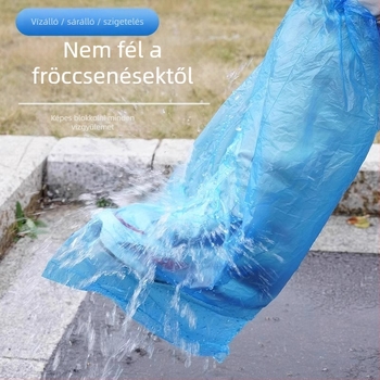 Egyszer használatos vízálló cipővédő, átlátszó vastag műanyagból, hosszú kopásálló védelem, kültéri használatra