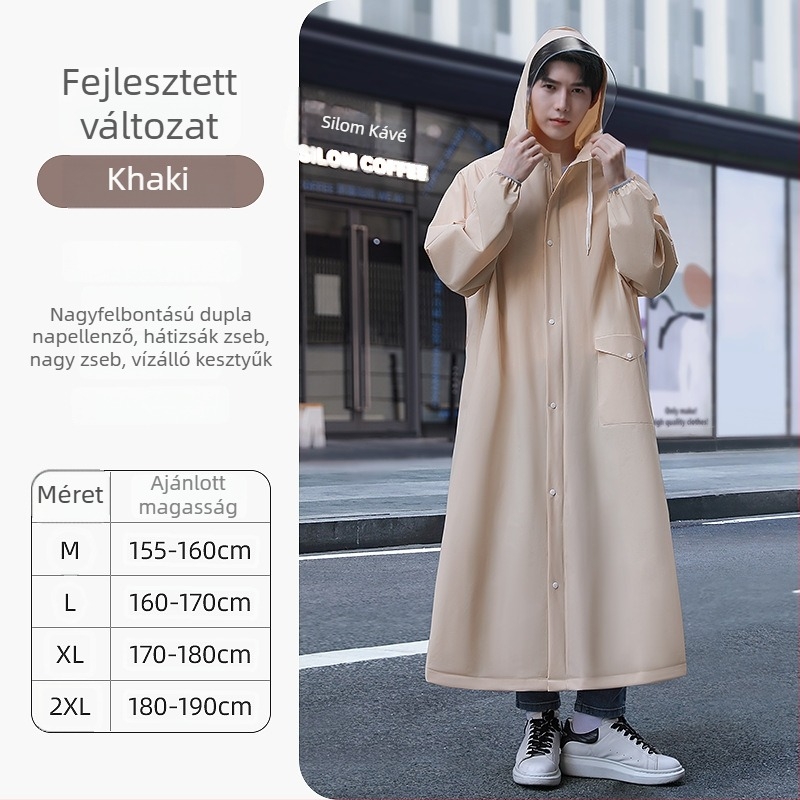 Ismételhető esőponcsó felnőtteknek motorkerékpár/elektromos járművekhez, EVA anyag, vastag, egy személyre