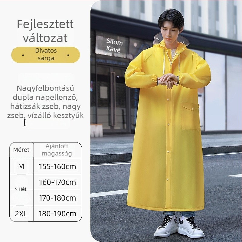 Ismételhető esőponcsó felnőtteknek motorkerékpár/elektromos járművekhez, EVA anyag, vastag, egy személyre