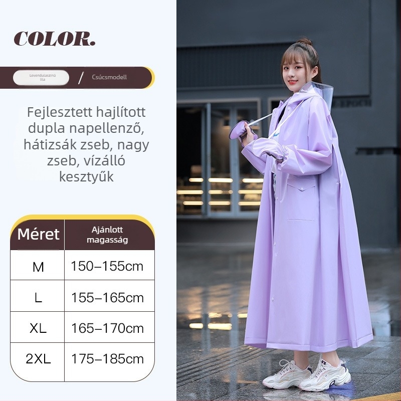 Ismételhető esőponcsó felnőtteknek motorkerékpár/elektromos járművekhez, EVA anyag, vastag, egy személyre