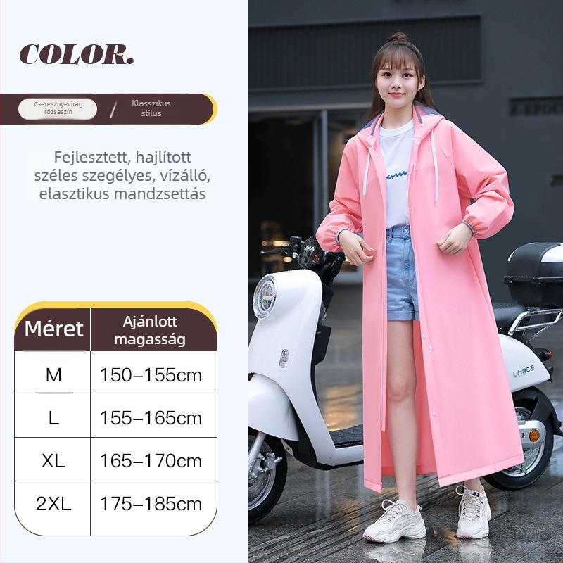 Ismételhető esőponcsó felnőtteknek motorkerékpár/elektromos járművekhez, EVA anyag, vastag, egy személyre