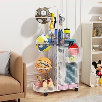 Beltéri labda tároló állvány kosárlabda, röplabda és tollaslabda számára