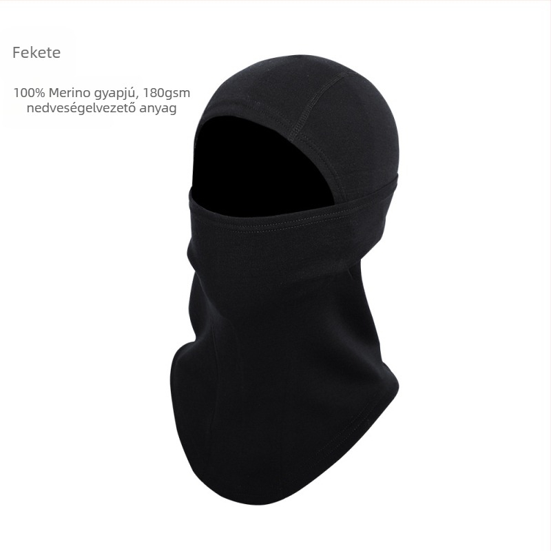 Merino gyapjú kapucnis maszk motorkerékpárhoz: napsütés elleni védelem, izzadságfelszívó arcvédő, uniszex, kültéri sportokra