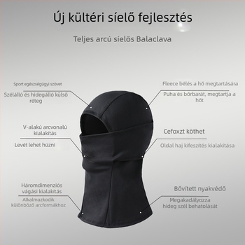 Kerékpáros maszk fleece arcvédővel és szélvédett kapucnival – Spandex/Lycra anyag, Soriwai márka, uniszex, testreszabható