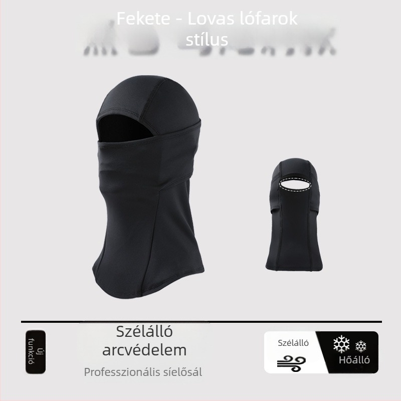 Kerékpáros maszk fleece arcvédővel és szélvédett kapucnival – Spandex/Lycra anyag, Soriwai márka, uniszex, testreszabható