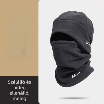 Kerékpáros nyakmelegítő fleece béléssel, szélálló arcmaszk, poliészter, uniszex