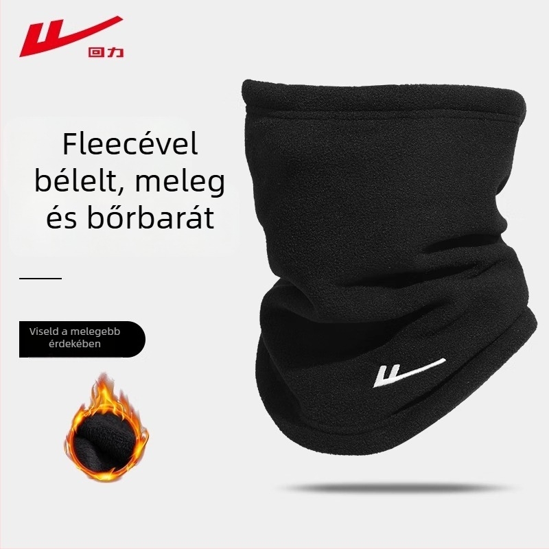 Kerékpáros nyakmelegítő fleece béléssel, szélálló arcmaszk, poliészter, uniszex